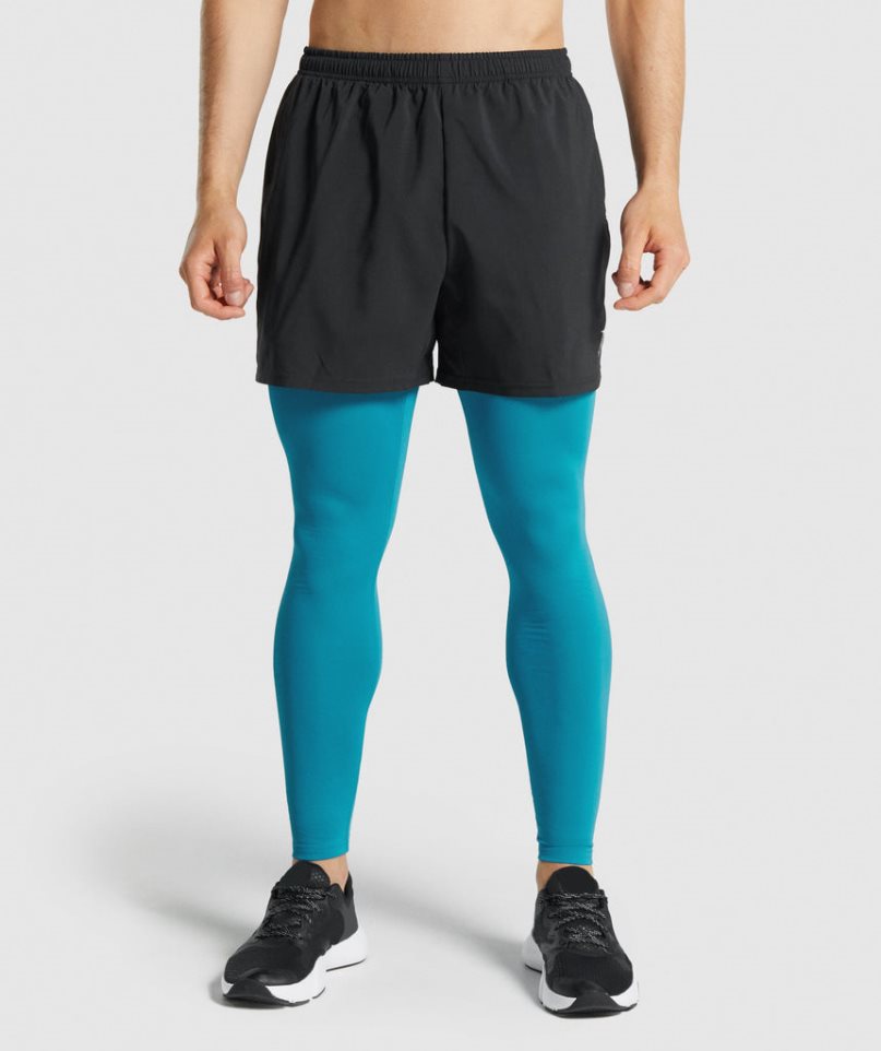 Men's Gymshark Element Baselayer Leggings Turquoise | CA N16850